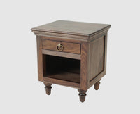 Belgium Solid Wood Bedside Table - Furniselan - Grey-Finish