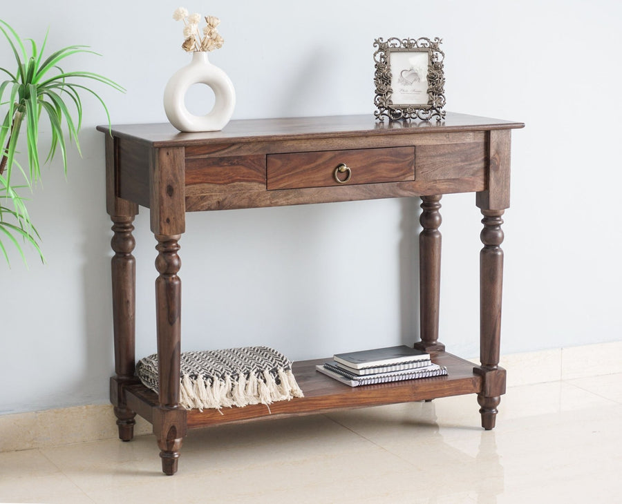 Belgium Solid Wood Console Table - Furniselan - Grey-Finish