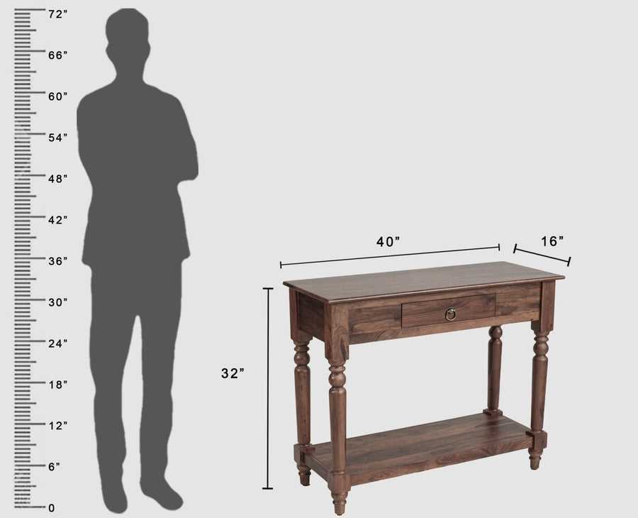Belgium Solid Wood Console Table - Furniselan - Grey-Finish