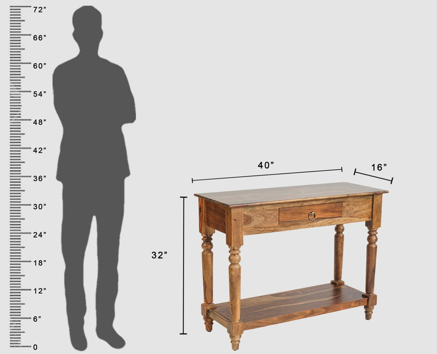 Belgium Solid Wood Console Table - Furniselan - Teak-Finish