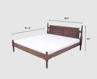 Belgium Solid Wood Queen Size Bed - Furniselan-Grey-Finish