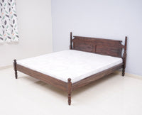 Belgium Solid Wood Queen Size Bed - Furniselan-Grey-Finish