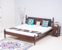 Belgium Solid Wood Queen Size Bed - Furniselan-Grey-Finish