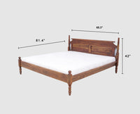 Belgium Solid Wood Queen Size Bed - Furniselan-Teak-Finish
