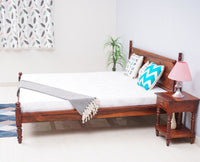 Belgium Solid Wood Queen Size Bed - Furniselan-Maple-Finish