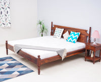 Belgium Solid Wood Queen Size Bed - Furniselan-Maple-Finish