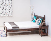 Belgium Solid Wood Queen Size Bed - Furniselan-Grey-Finish