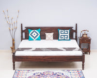 Belgium Solid Wood Queen Size Bed - Furniselan-Grey-Finish