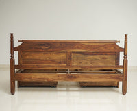 Belgium Solid Wood Queen Size Bed With Storage Drawer - Furniselan-Teak-Finish