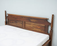 Belgium Solid Wood Queen Size Bed With Storage Drawer - Furniselan-Teak-Finish