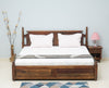 Belgium Solid Wood Queen Size Bed With Storage Drawer - FurniselanFurniselan