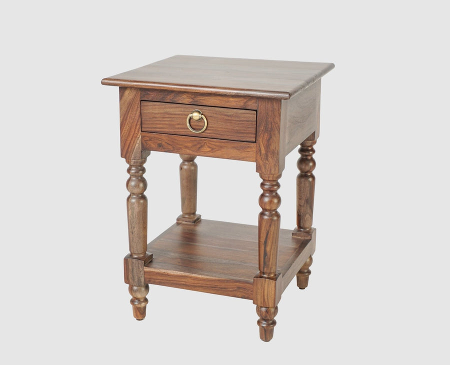 Belgium Solid Wood Side Table - Furniselan - Grey-Finish
