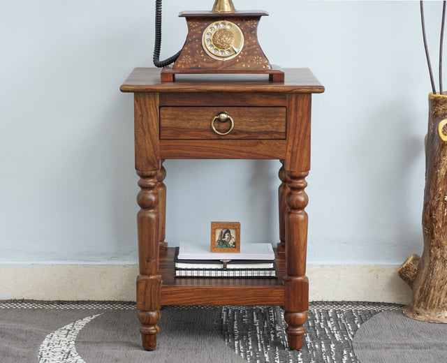 Belgium Solid Wood Side Table - Furniselan - Teak-Finish