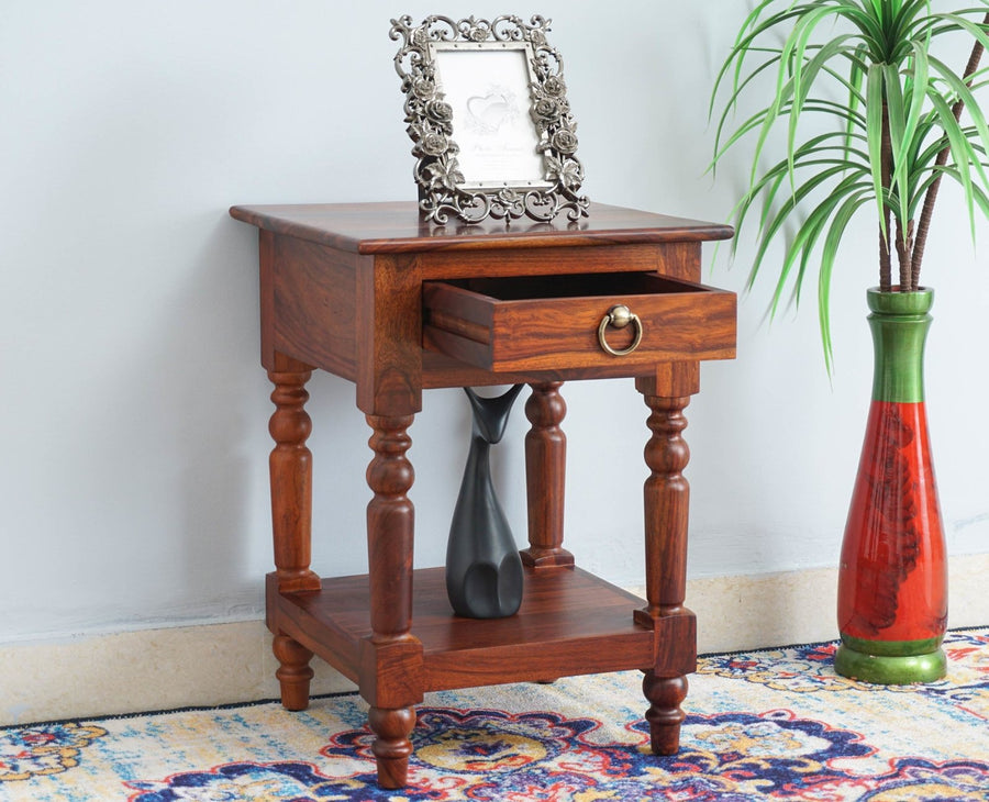 Belgium Solid Wood Side Table - Furniselan - Maple-Finish