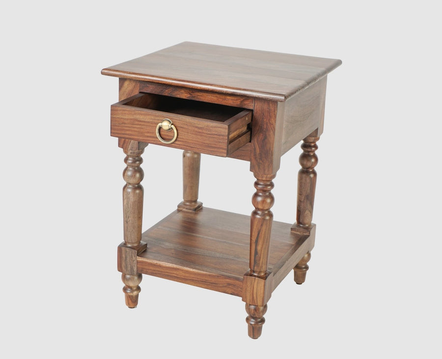 Belgium Solid Wood Side Table - Furniselan - Grey-Finish