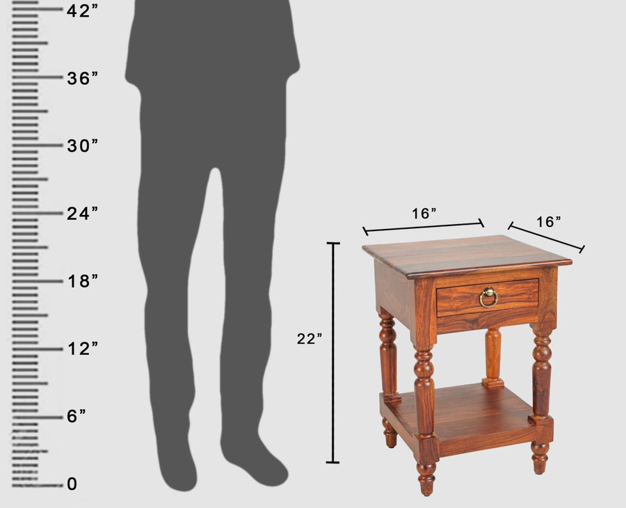 Belgium Solid Wood Side Table - Furniselan - Maple-Finish
