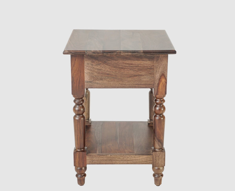Belgium Solid Wood Side Table - Furniselan - Grey-Finish