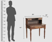 Belgium Solid Wood Study Table Furniselan - Grey-Finish