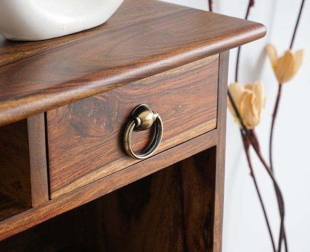 Belgium Solid Wood Study Table - Furniselan - Teak-Finish