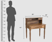 Belgium Solid Wood Study Table - Furniselan - Teak-Finish