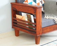 Bikaner Sheesham Wood 1 Seater Sofa - Furniselan - Maple-Finish