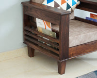 Bikaner Sheesham Wood 1 Seater Sofa - Furniselan - Grey-Finish