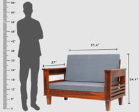 Bikaner Sheesham Wood 2 Seater Sofa - Two Seater Sofa - Furniselan - Maple-Finish