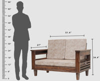 Bikaner Sheesham Wood 2 Seater Sofa - Two Seater Sofa - Furniselan - Grey-Finish