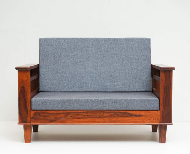 Bikaner Sheesham Wood 2 Seater Sofa - Two Seater Sofa - Furniselan - Maple-Finish