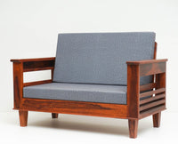 Bikaner Sheesham Wood 2 Seater Sofa - Two Seater Sofa - Furniselan - Maple-Finish