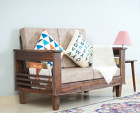Bikaner Sheesham Wood 2 Seater Sofa - Two Seater Sofa - Furniselan - Grey-Finish