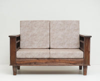 Bikaner Sheesham Wood 2 Seater Sofa - Two Seater Sofa - Furniselan - Grey-Finish