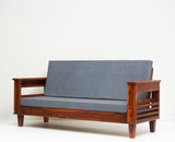 Bikaner Sheesham Wood 3 Seater Sofa - Three Seater Sofa - Furniselan - Maple-Finish