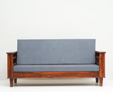 Bikaner Sheesham Wood 3 Seater Sofa - Three Seater Sofa - Furniselan - Maple-Finish