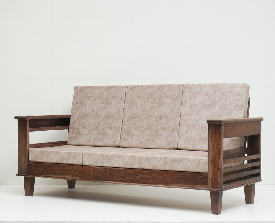 Bikaner Sheesham Wood 3 Seater Sofa - Three Seater Sofa - Furniselan - Grey-Finish