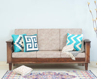 Bikaner Sheesham Wood 3 Seater Sofa - Three Seater Sofa - Furniselan - Grey-Finish