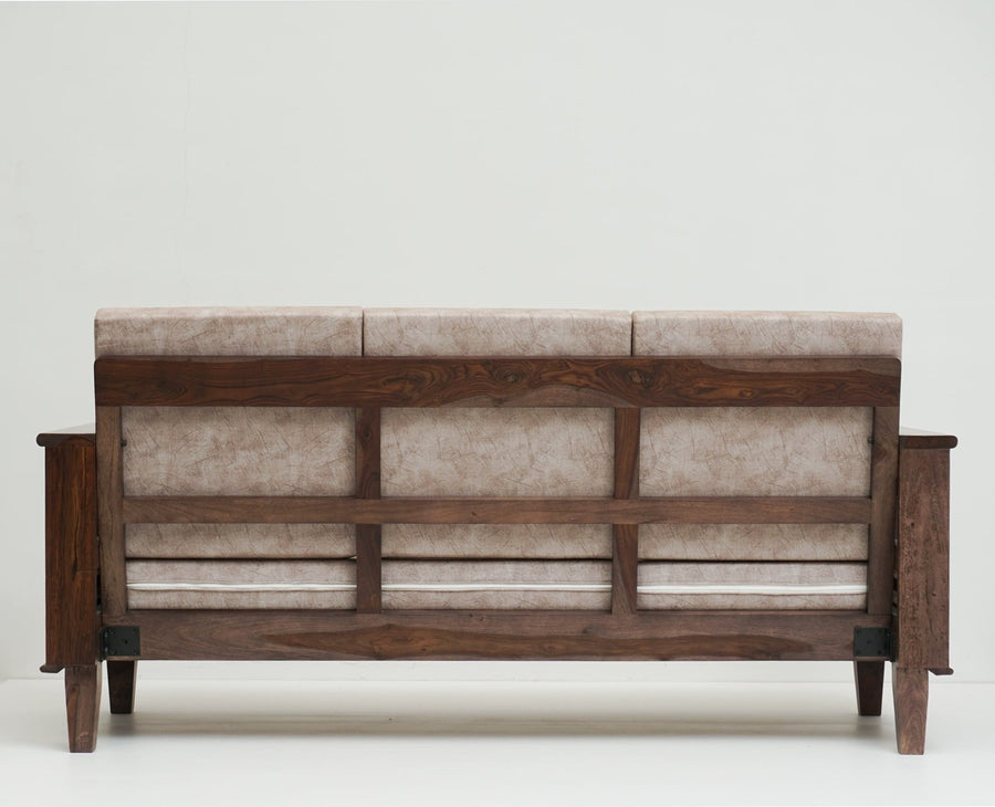 Bikaner Sheesham Wood 3 Seater Sofa - Three Seater Sofa - Furniselan - Grey-Finish