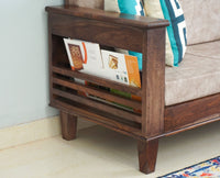 Bikaner Sheesham Wood 3 Seater Sofa - Three Seater Sofa - Furniselan - Grey-Finish