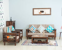 Bikaner Sheesham Wood 5 Seater Sofa With Coffee Table-3+1+1+Table - sofa - Furniselan - Grey-Finish