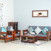 Bikaner Sheesham Wood 5 Seater Sofa With Coffee Table-3+1+1+Table - sofa - Furniselan - Maple-Finish