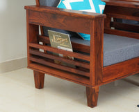 Bikaner Sheesham Wood 5 Seater Sofa With Coffee Table-3+1+1+Table - sofa - Furniselan - Maple-Finish