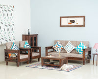 Bikaner Sheesham Wood 5 Seater Sofa With Coffee Table-3+1+1+Table - sofa - Furniselan - Grey-Finish