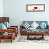 Bikaner Sheesham Wood 5 Seater Sofa With Coffee Table-3+1+1+Table - sofa - Furniselan - Maple-Finish