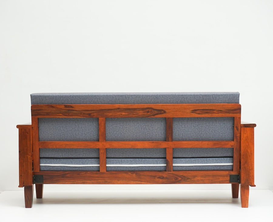 Bikaner Sheesham Wood 5 Seater Sofa With Coffee Table-3+1+1+Table - sofa - Furniselan - Maple-Finish