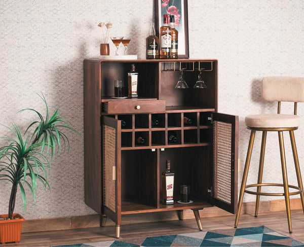 Shop Wooden Home Bar Cabinets for Storage - Solid Bar Unit