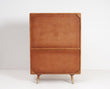 Boston Solid Wood Rattan Cane Bar Cabinet with Glass Holder Storage Furniselan Brown-Finish