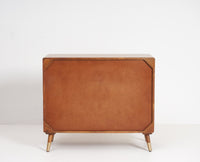 Boston Solid Wood Rattan Cane Chest of Drawer Four Drawer Furniselan Brown-Finish