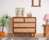 Boston Solid Wood Rattan Cane Chest of Drawer Four Drawer - Chest of Drawer - FurniselanFurniselan