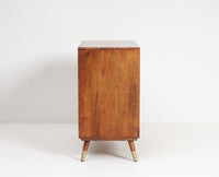 Boston Solid Wood Rattan Cane Chest of Drawer Four Drawer Furniselan-Brown-Finish