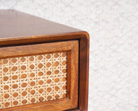 Boston Solid Wood Rattan Cane Console Table - Console Table - Furniselan Brown-Finish